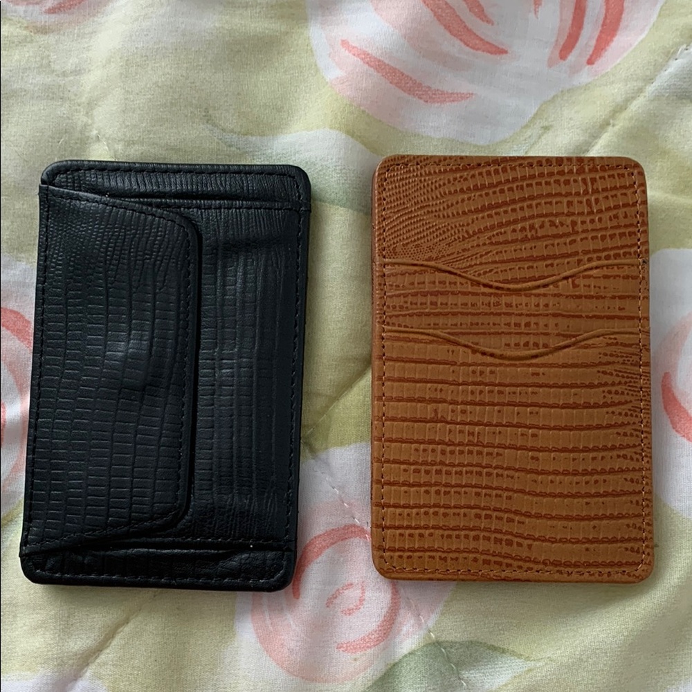 Elegant Black and Brown Card Holders